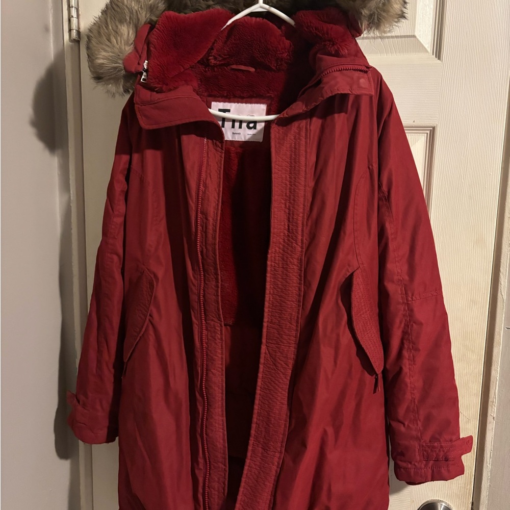 TNA Women's Red Parka Coat